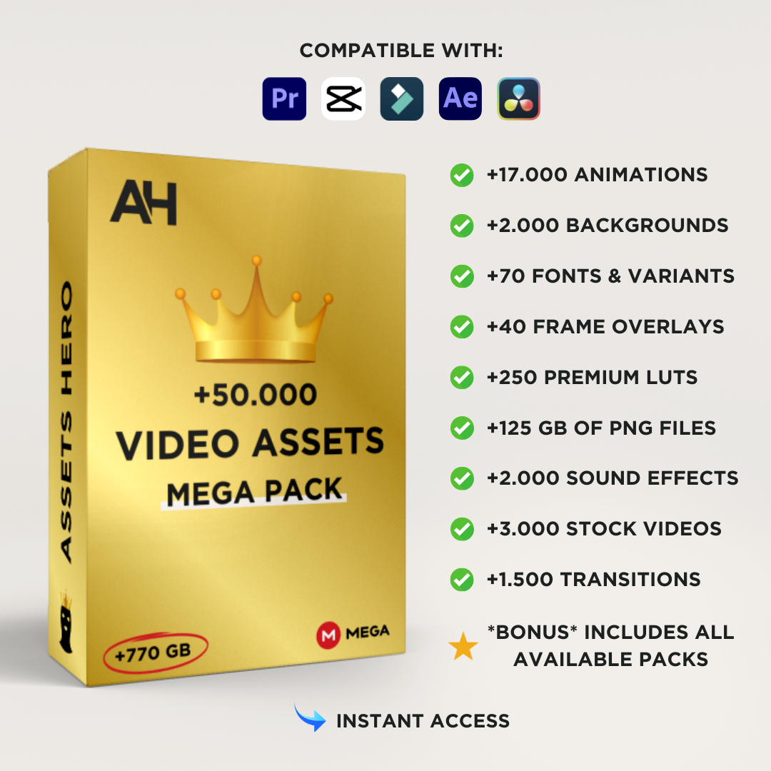 +50.000 Video Assets (+770 GB) | + OTHER PACKS