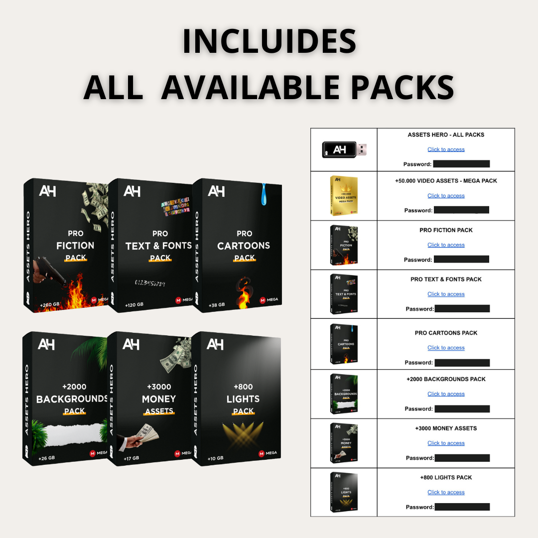 +50.000 Video Assets (+770 GB) | + OTHER PACKS