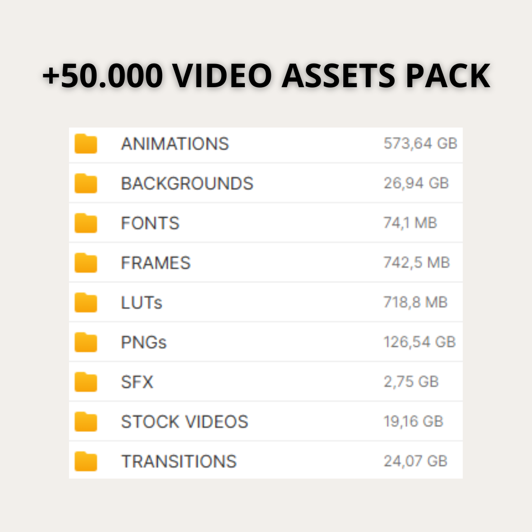 +50.000 Video Assets (+770 GB) | + OTHER PACKS