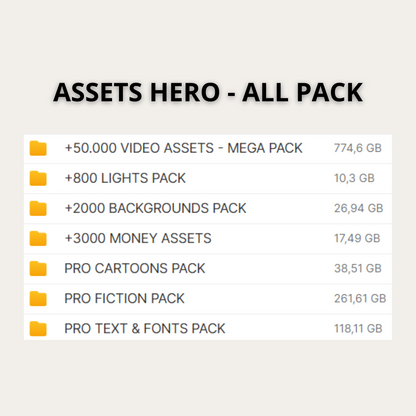 +50.000 Video Assets (+770 GB) | + OTHER PACKS